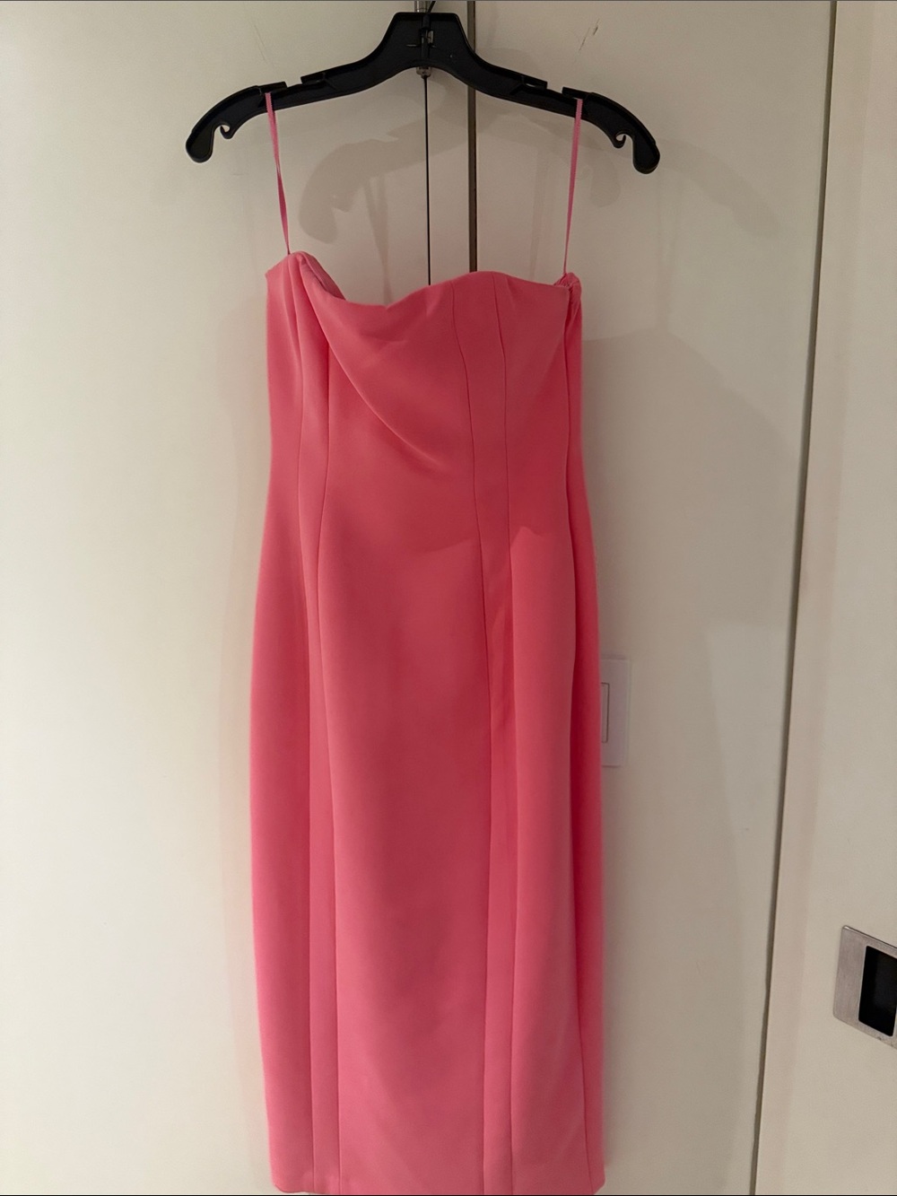 A.L.C. Strapless Coral-Pink Midi Dress